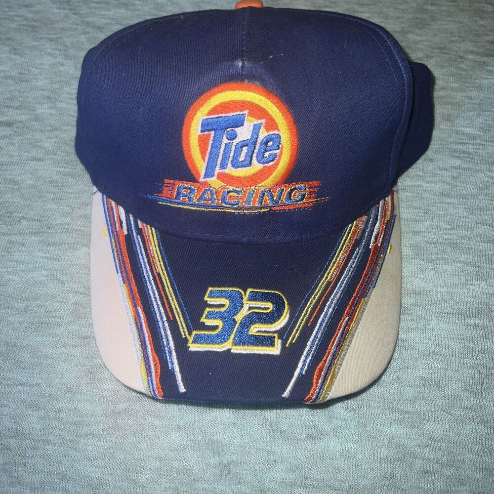 Nascar Tide Racing #32 Blue Baseball Trucker Hat Cap Snapback Downy Stylemaster